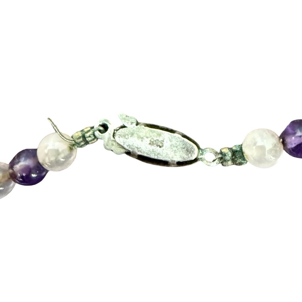 Vintage Beaded Necklaces White Blue Purple Green Blue Bangle Bracelet 4 Pieces - Picture 7 of 16